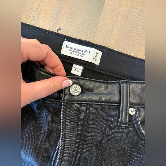 Abercrombie & Fitch Black Jeans with Leather Details Size 31 - Picture 7 of 7